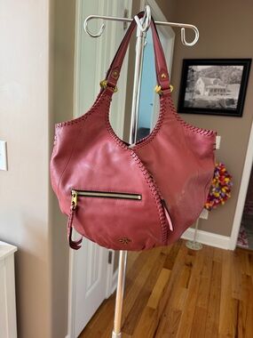 orYANY Dusty Rose Pebbled Leather Shoulder Hobo